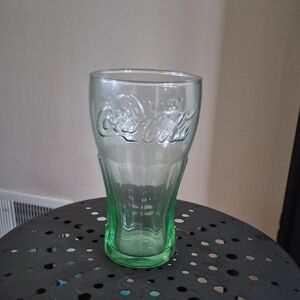 Coca-Cola Clear to Green Gradient Logo Glass